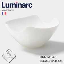 Luminarc Salenco salad bowl, 1.4 l, d = 24 cm, glass ceramic, white