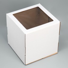 Box for a cake with a window, confectionery packaging 