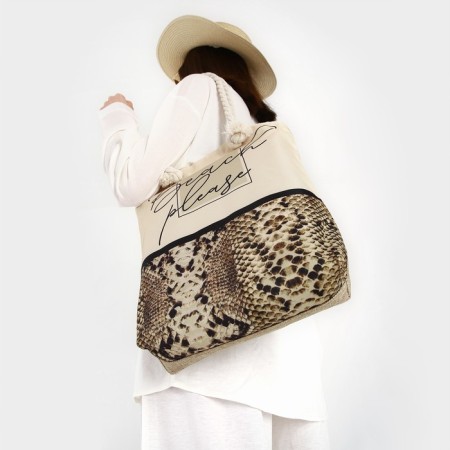 Bag Women's beach on lightning, white color-9