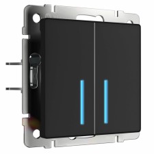 W4520008 sensory switch, two -key, with backlight, 1000 watts, black