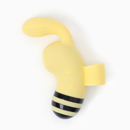 A fingerprint vibrator with a vacuum-wave stimulator, 15 modes, ABS, silicone, yellow-3