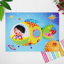 Application with round rhinestones 