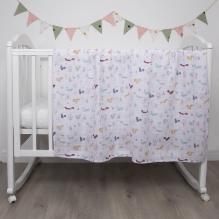Muslim diaper "squirrels", size 120x120 cm