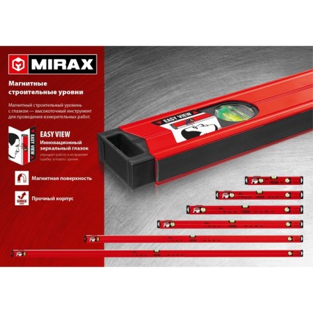 Magnetic level MIRAX 34611-080, error 0.5 degrees, 3 eyes, 800 mm-3