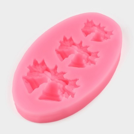 Mold "Bells", silicone, 8.6 × 5.2 cm, pink color-1