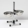Stand with bowls, 2 x 700 ml, height 40 cm, collapsible with an upper latch, chrome