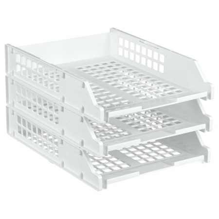 A set of paper trays horizontal Starong Istanus, 3 pieces, on metal rods, white-6