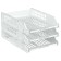 A set of paper trays horizontal Starong Istanus, 3 pieces, on metal rods, white