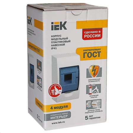 Boxing IEK ShchRN-P-4 (MKP12-N-04-40-20), invoice, plastic, IP40, for 4 mods.-4