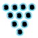Elose -based eyes, set of 10 pcs., Size 1 pc. - 18 mm, blue color with sparkles