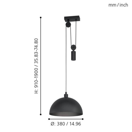 Suspension Winkworth 1x40W E27-2