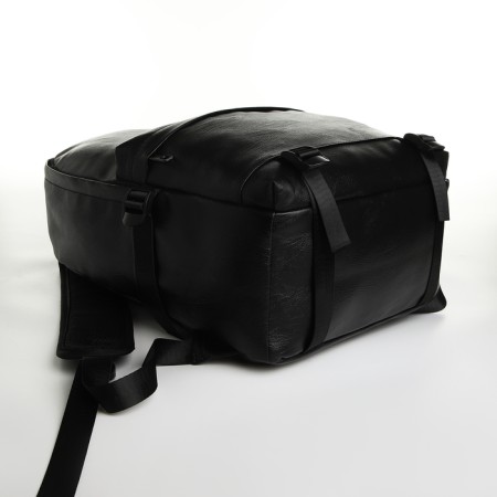 City backpack on a zipper, black color-4