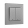 Tot Matte Glass switch, 10 a, 2 cl., With backlight, hidden, glass, silver