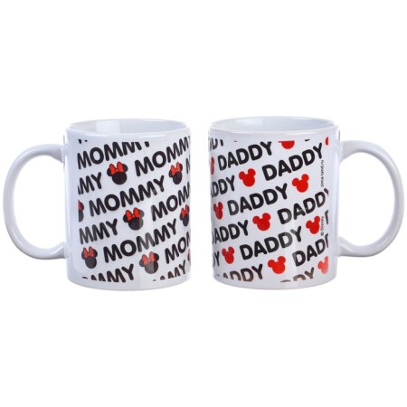 Set of paired mugs, 350 ml "Mammy, Daddy", Mickey and Friends-1
