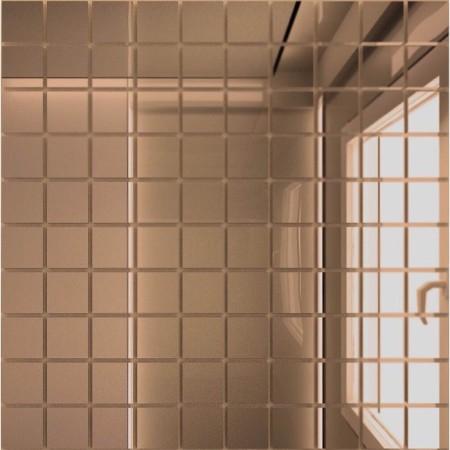 Mirror mosaic "Bronze" with chip 25x25 mm