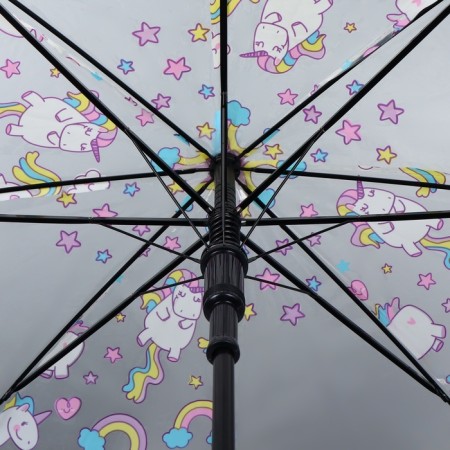 Umbrella - semi -automatic cane "unicorns", 8 spokes, r = 43 cm, color mix-11