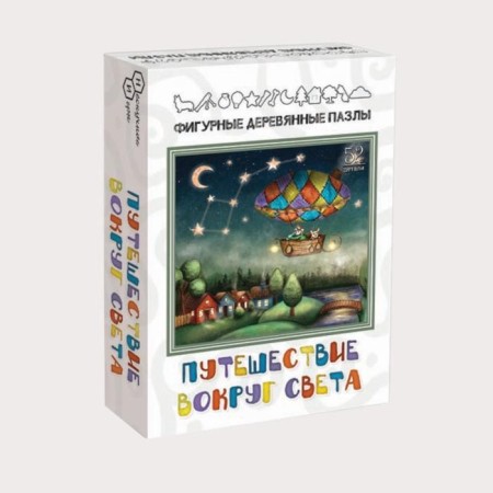 Figure wooden puzzle "Traveling around the world"-3