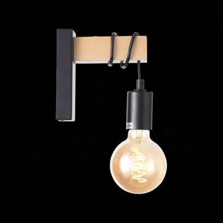 Wall lamp EVOLUCE. SL1142.401.01. Bagetti. 1x60 W, E27, 6.5x16 cm, black color, light wood-3
