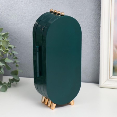 Casket Case for jewelry plastic "Oval" dark green 23.5x6.5x11.5 cm-5