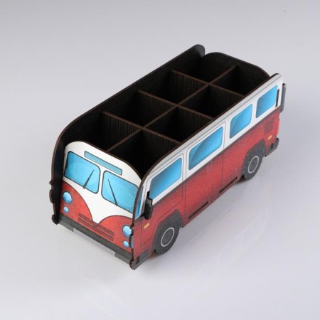 Chancellery stand wooden "van", with a print-1