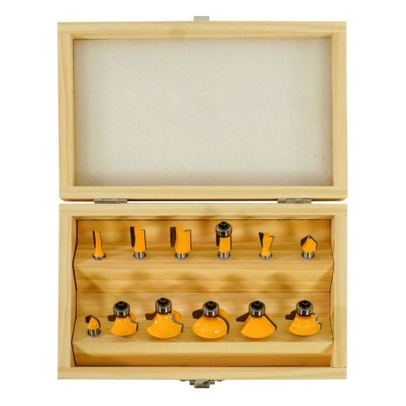 Set of milling plants 10621, for decorative work, wooden box, d = 8 mm, 12 pcs.-1