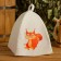 Bath hat children's "squirrel" with print, white