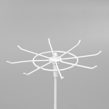 Turntable, 2 tiers of 6 hooks, 21.5 × 21.5 × 41 cm, white color-6