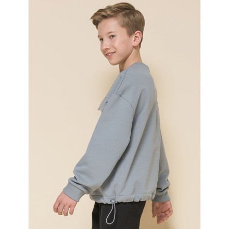 Sweatshirt for boys, height 152 cm, gray color-1