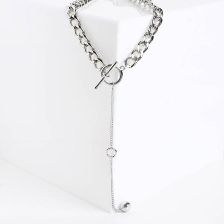 Piece "chain" toggle with thread, color silver, 45 cm