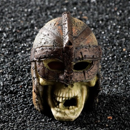 Decor for the Aquarium "Skull in the helmet", 11 x 9 x 12 cm-1