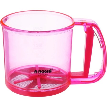 Bekker mug-Sito, with a measured scale, 0.55 l, size 15x11x10 cm, pink color-1