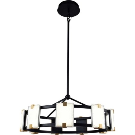 Suspended LED Crown 9XLED 36W, size 68x68x81-105 cm, black color, gold
