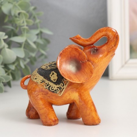 Polystone souvenir "Elephant under a tree with patterns on a blanket" 10x5x12 cm-4