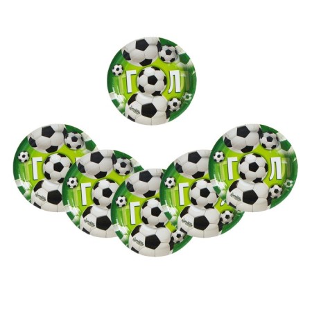 Disposable paper plate "goal" balls (18 cm)-1