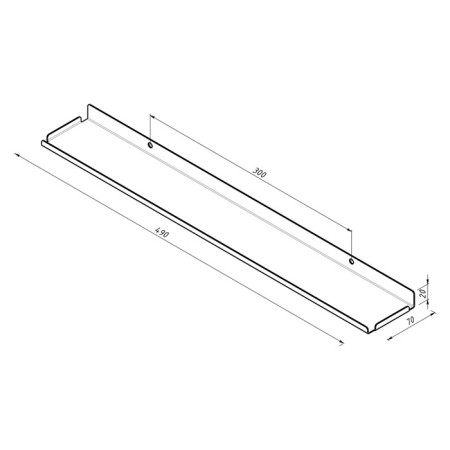 Metal shelf 490x70 mm for storage on a perforated panel, black-6