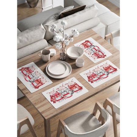 Set of napkins for setting the table "Three Pigs", rectangular, rounded edges, size 30x46 cm, 4 pcs