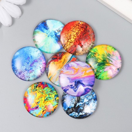 Decor (cabochon) for creativity glass "Natural paints" mix d = 3 cm