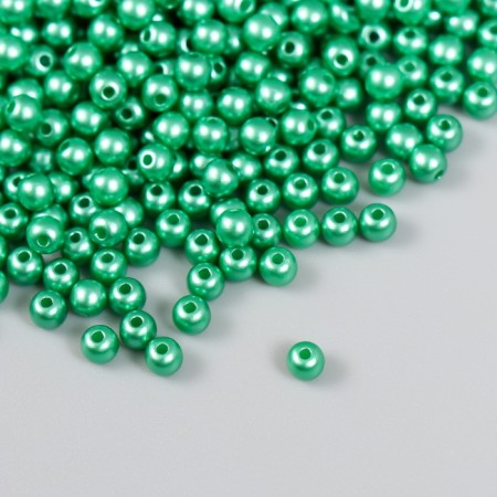 Set of beads "needlework" plastic, diameter 4 mm, 25 g, jade