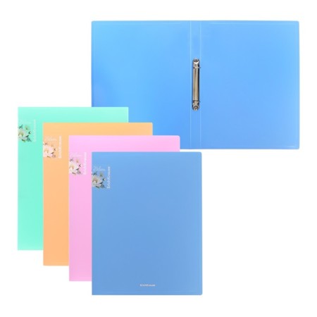 Folder on 2 rings Erichkrause "Matt Pastel Bloom", A4, in the package, mix