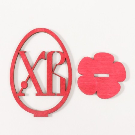 Easter decor "CV" 6.5x4.7x9.3 cm (set 2 parts) bright pink-4