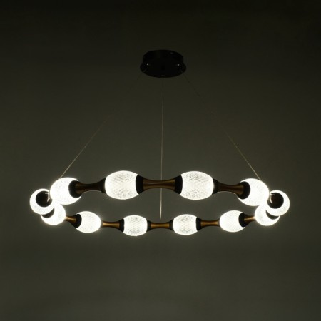 Assini Lamp with PDU 12XLED 90W black and gold 88x88x10-110 cm-2