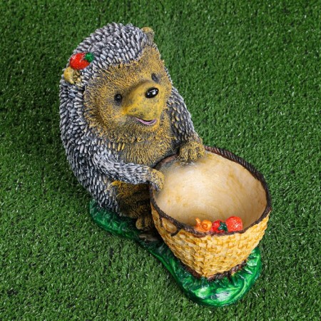 Garden figure "Hedgehog with wicker basket" 26x25x15cm-4