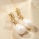 Earrings with pearls "Grace" chubby drop, white color in gold