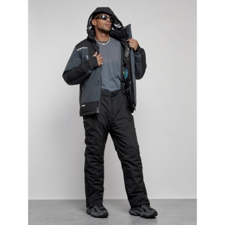 Male winter ski costume, size 54, dark gray color-15