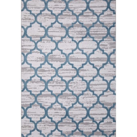 Rectangular arda valentino, size 200x400 cm, color D.Grey shrink/L.Blue HeATSET