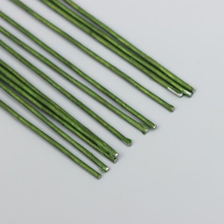 Wire for creativity "Florico" 1.2 mm, 12 pcs, 40 cm, in paper braid, green-1