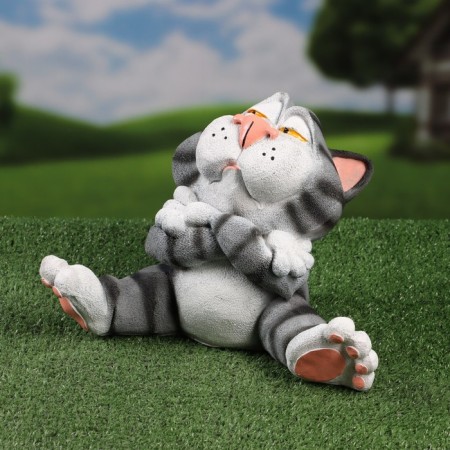 Garden figure "Cat" Gray, 22x33cm-2