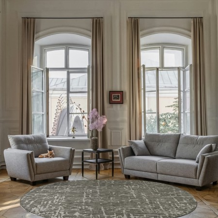 Oval Merinos Kair, size 160x230 cm, Gray color-2