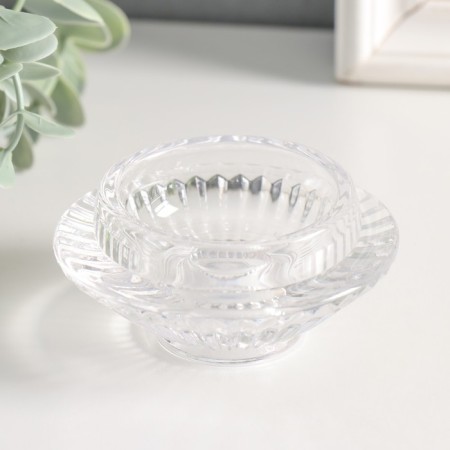 Glass "Fountain" double-sided transparent d-2 and 5 cm 8x8x4 cm-1