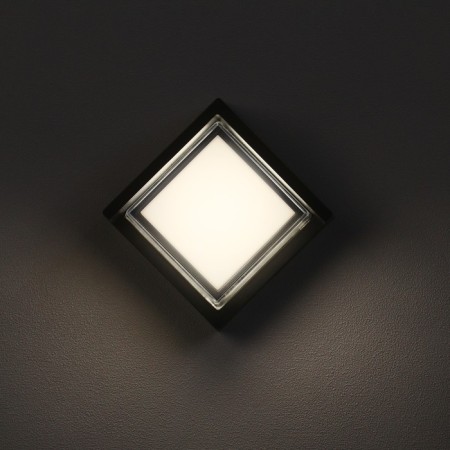 Facade lamp “City”, FSD-037, 5 W, 4000K, square, IP65, 220 V, plastic, black
